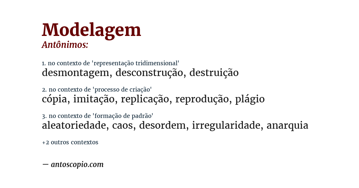 Antônimo de modelagem