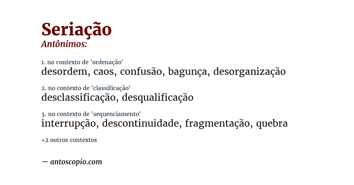 Antônimo de seriação