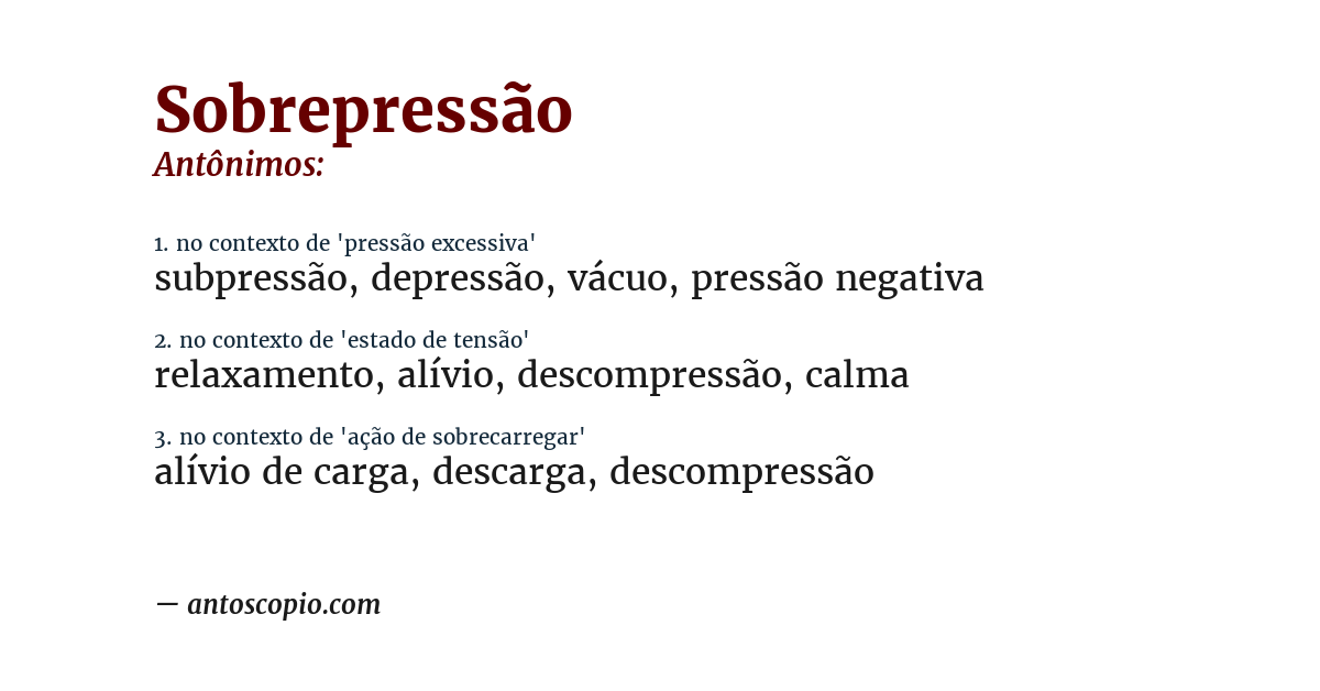 Antônimo de sobrepressão