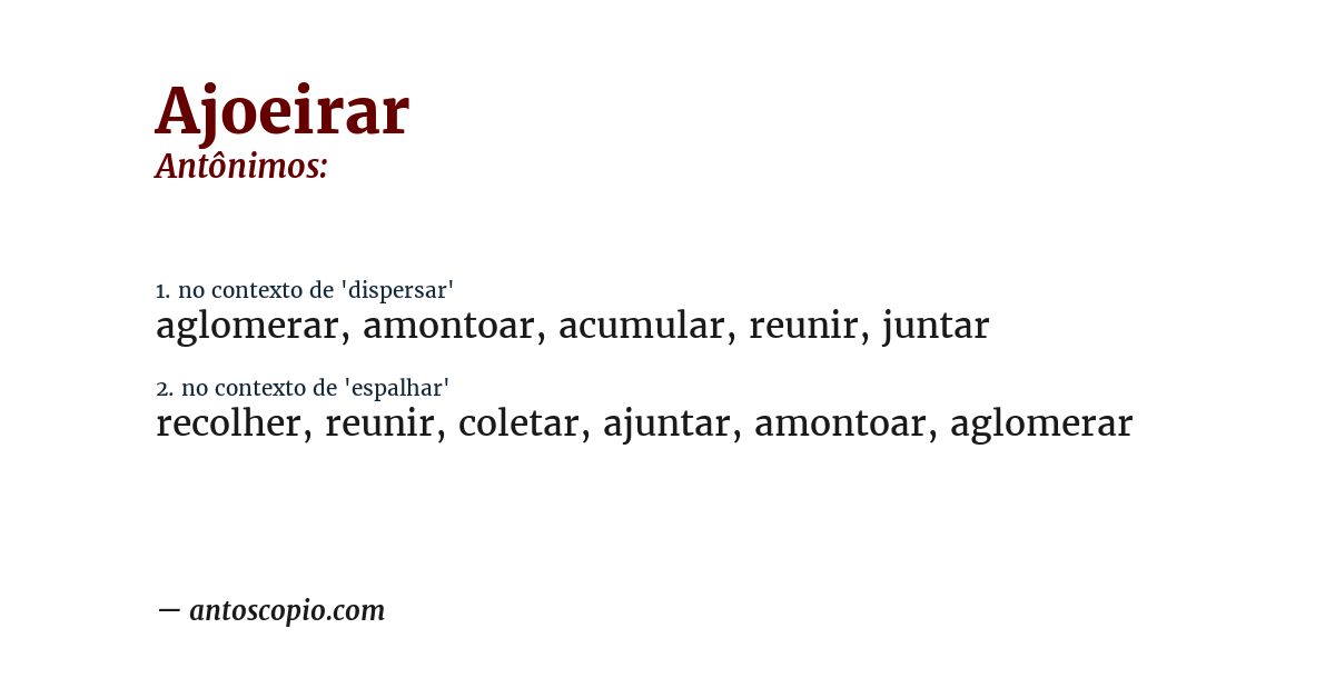 Antônimo de ajoeirar