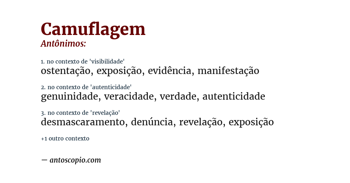 Antônimo de camuflagem