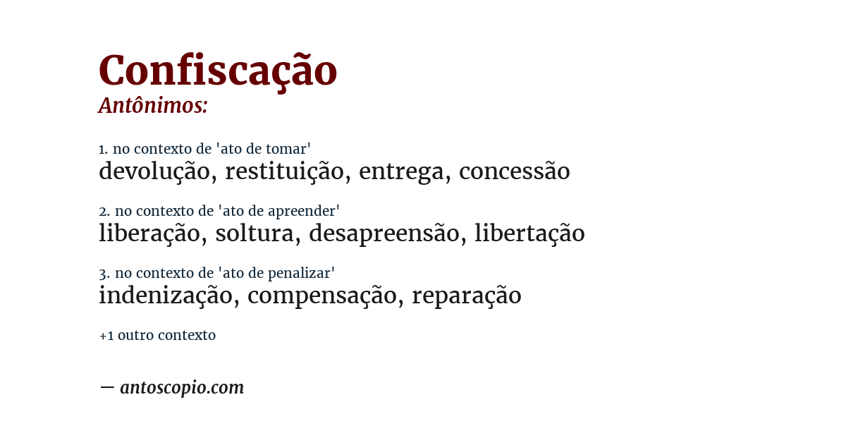 Antônimo de confiscação