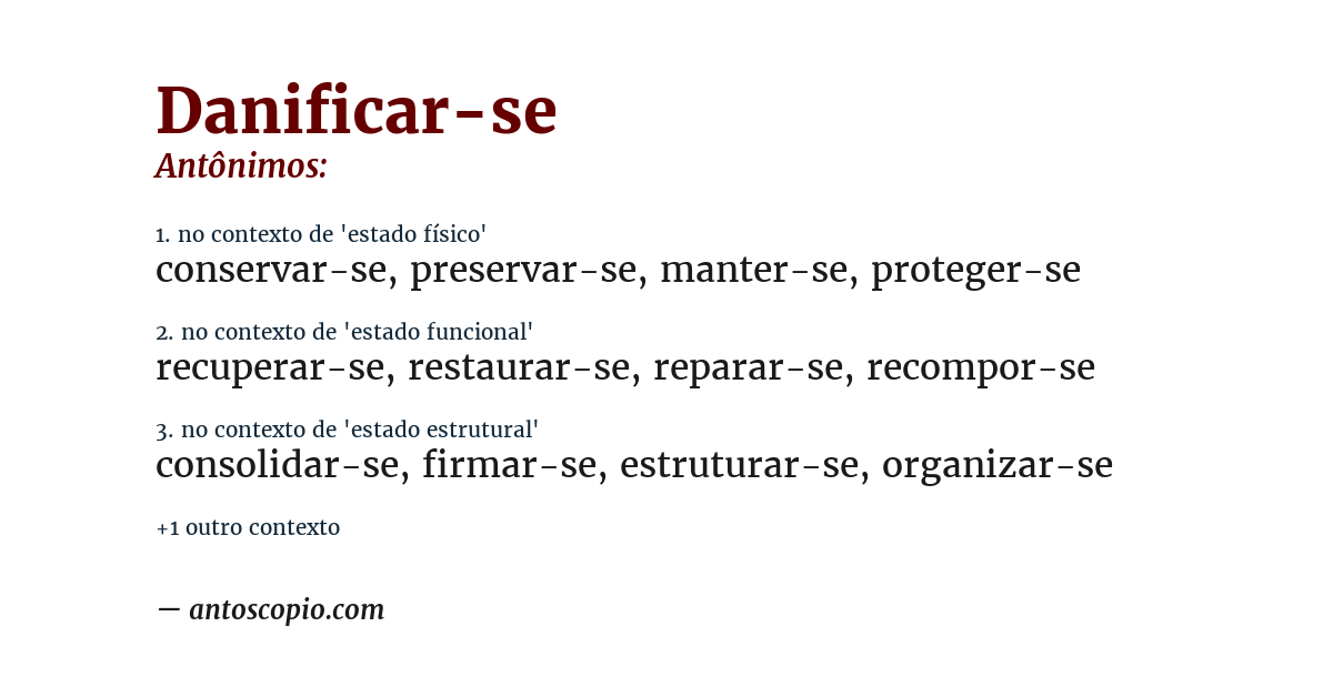Antônimo de danificar-se