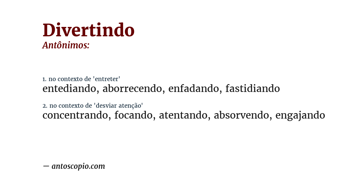 Antônimo de divertindo