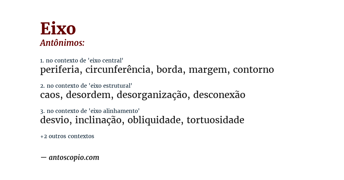 Antônimo de eixo