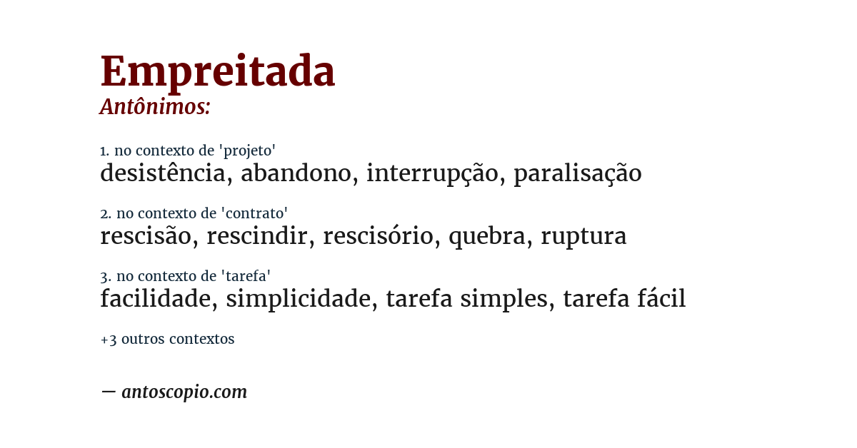 Antônimo de empreitada