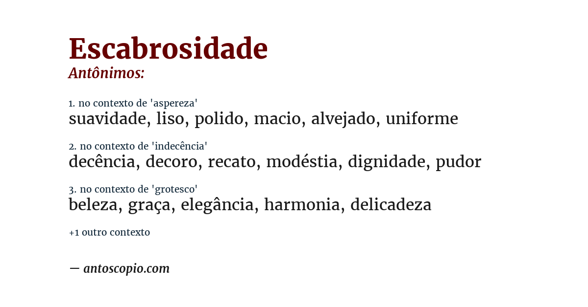 Antônimo de escabrosidade