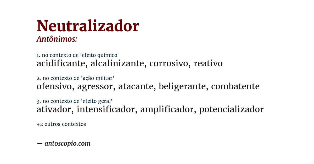 Antônimo de neutralizador