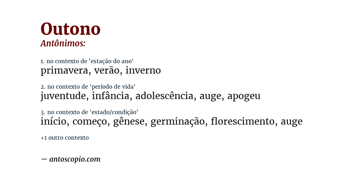 Antônimo de outono