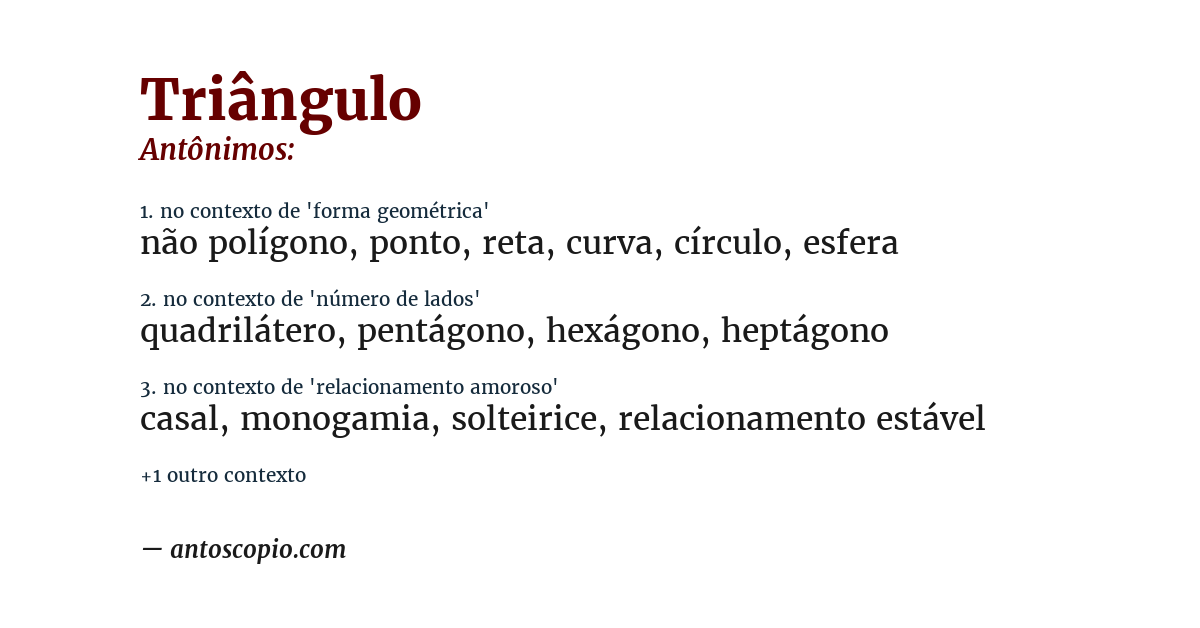 Antônimo de triângulo