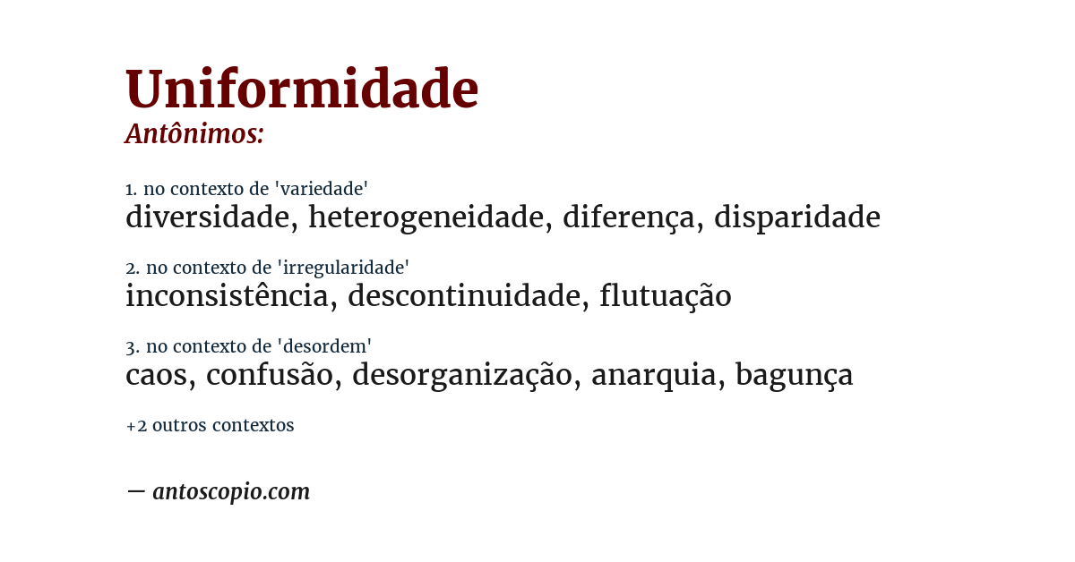 Antônimo de uniformidade