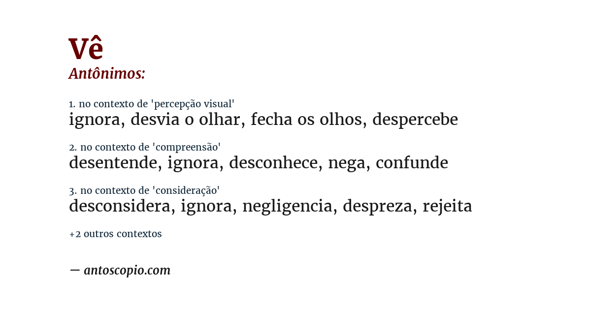 Antônimo de vê