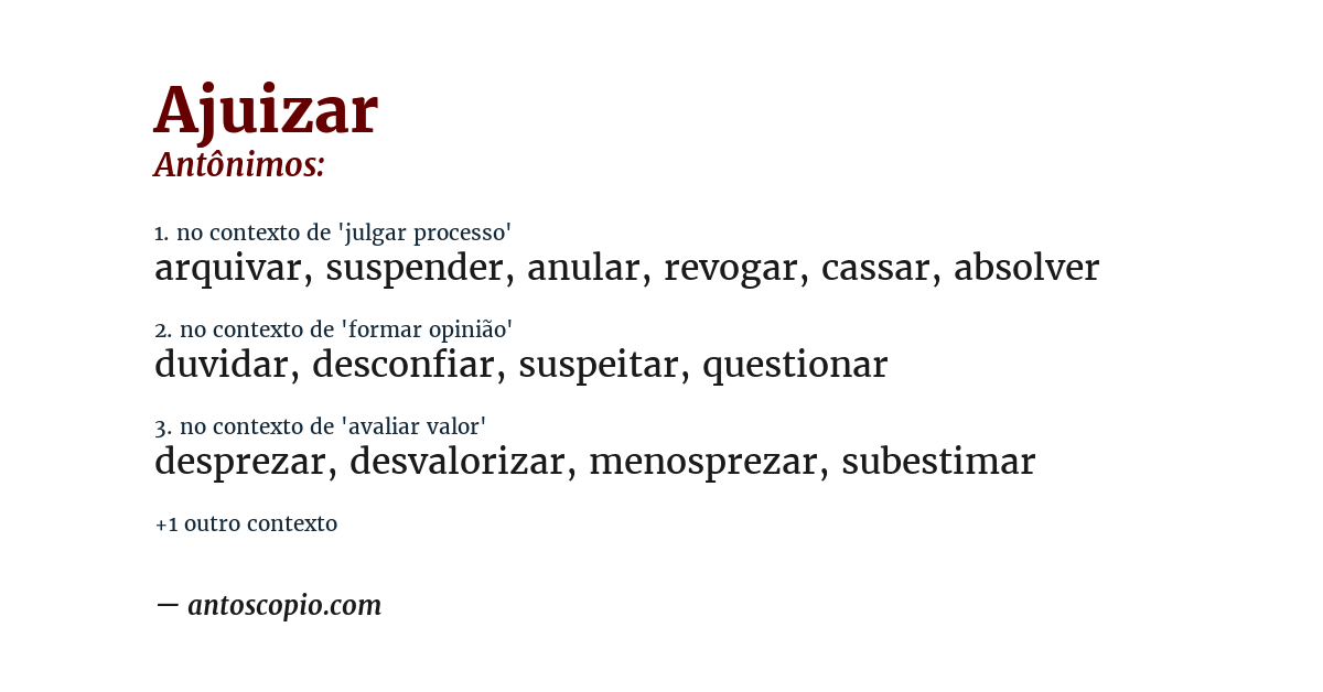 Antônimo de ajuizar