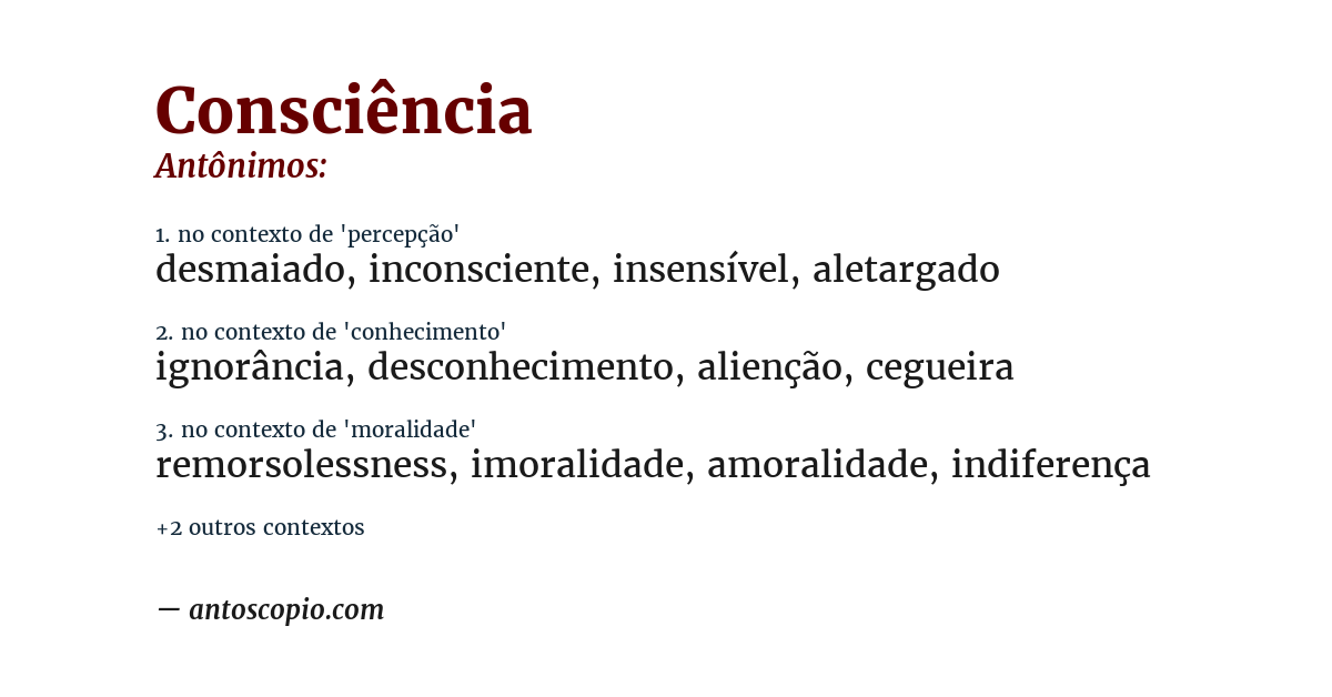 Antônimo de consciência
