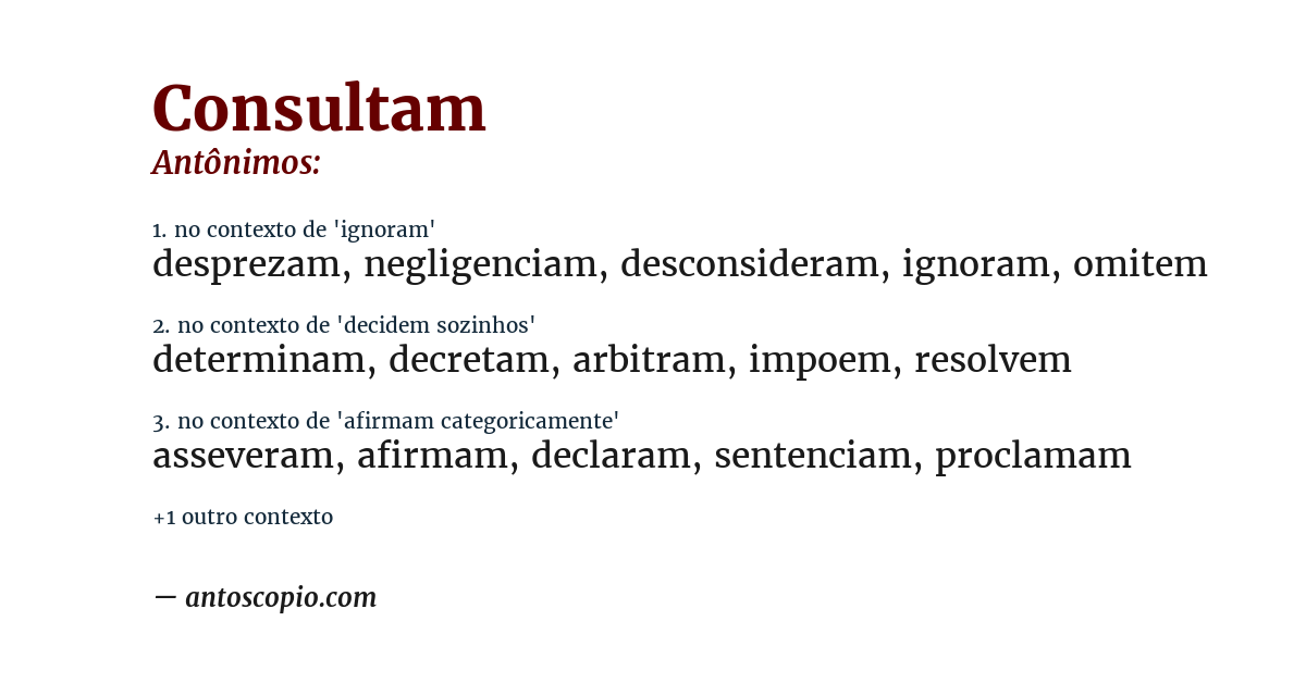 Antônimo de consultam