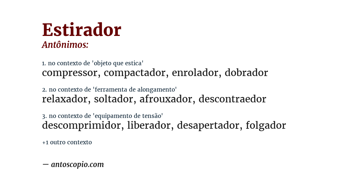 Antônimo de estirador