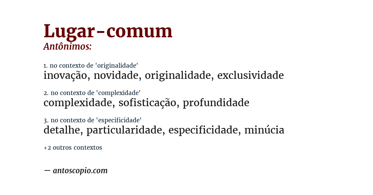 Antônimo de lugar-comum