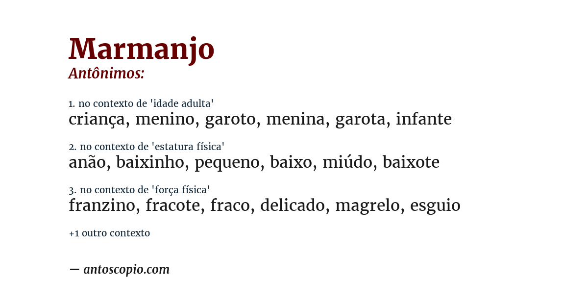 Antônimo de marmanjo