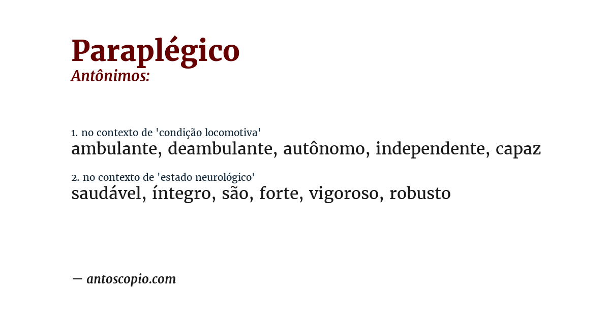 Antônimo de paraplégico