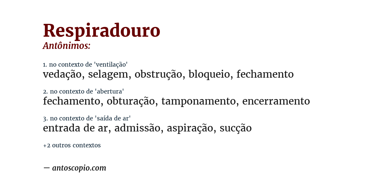 Antônimo de respiradouro