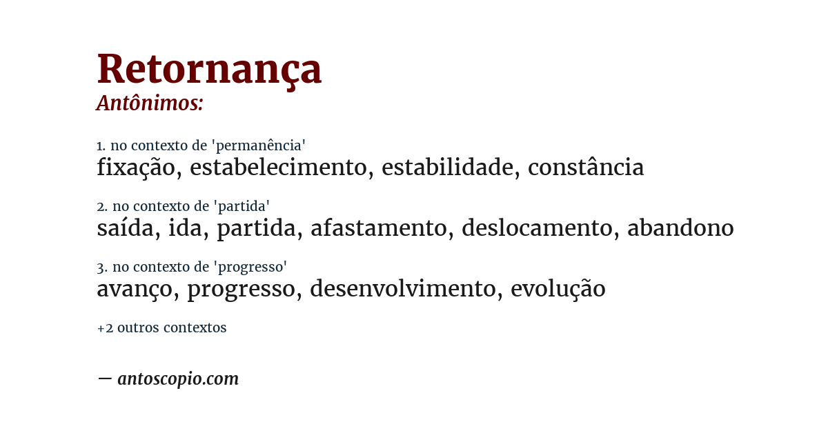 Antônimo de retornança