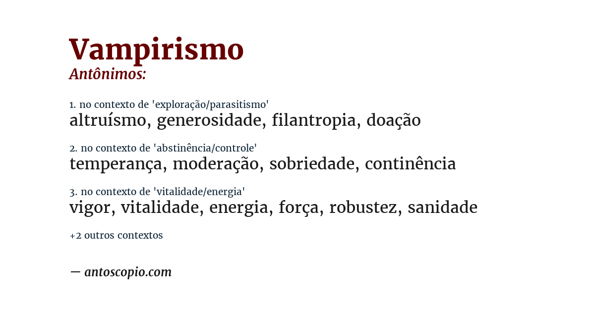 Antônimo de vampirismo
