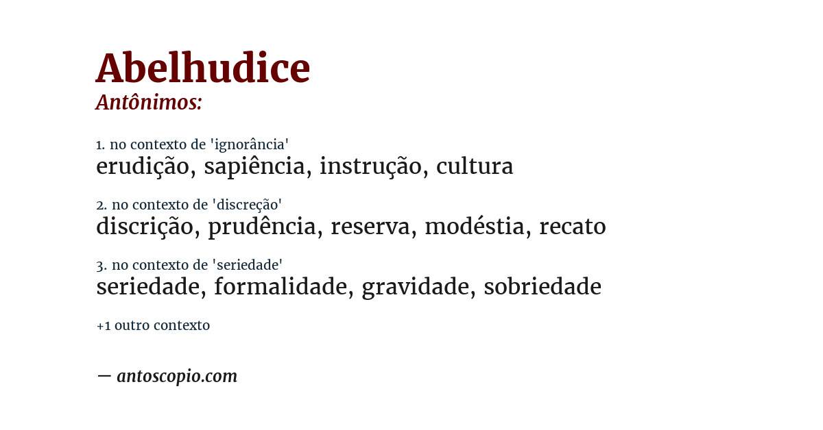 Antônimo de abelhudice