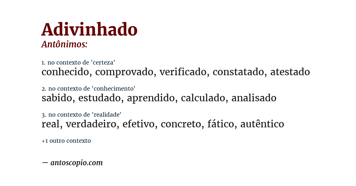 Antônimo de adivinhado