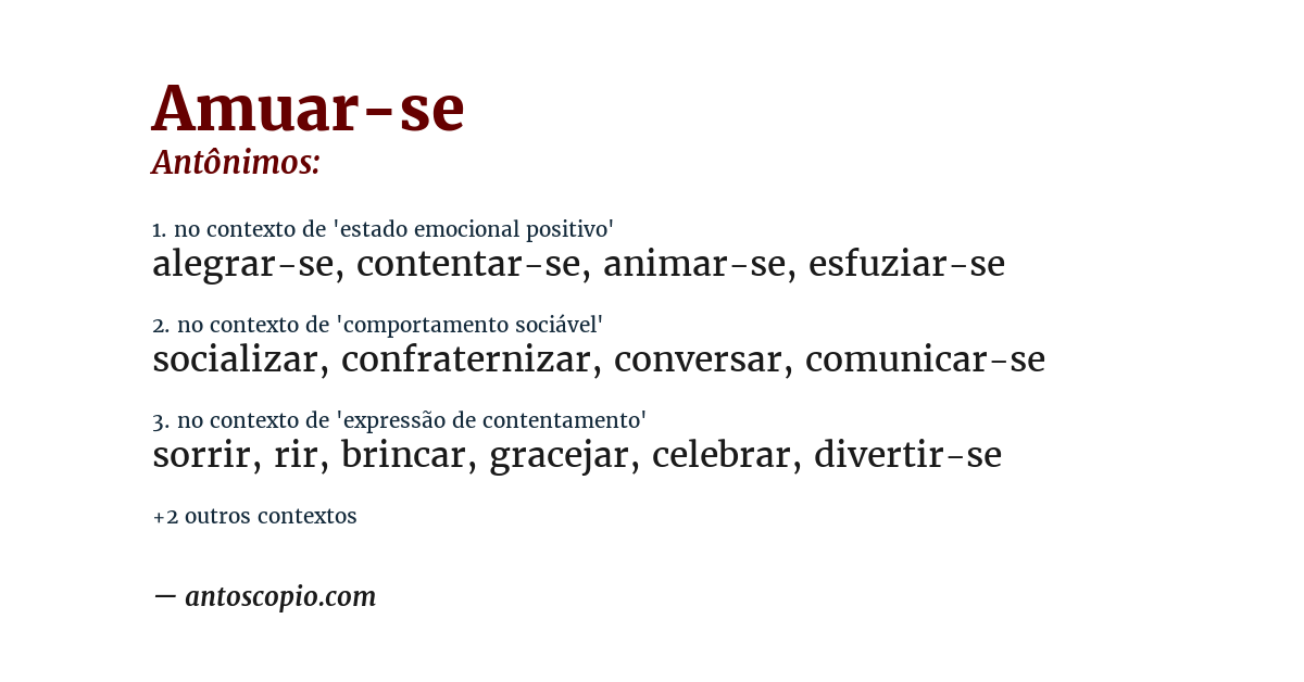 Antônimo de amuar-se