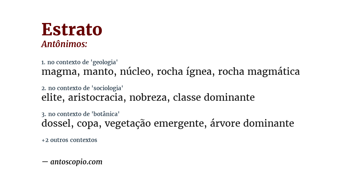 Antônimo de estrato