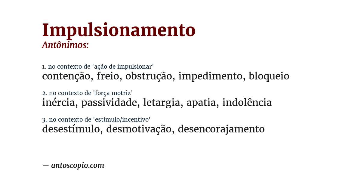 Antônimo de impulsionamento