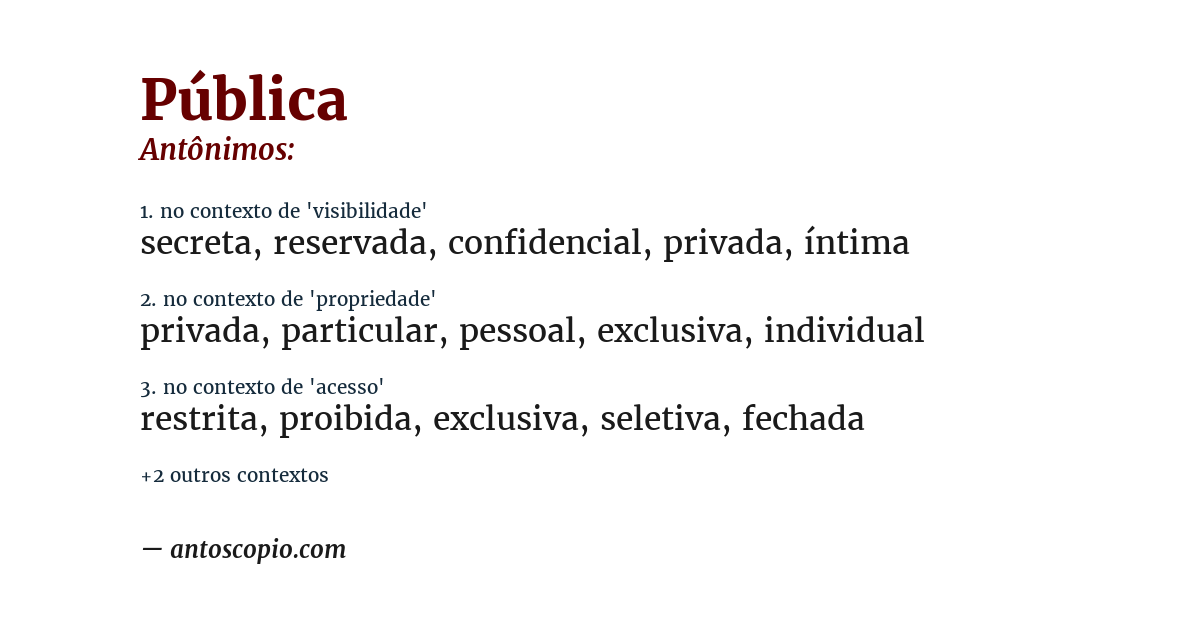 Antônimo de pública