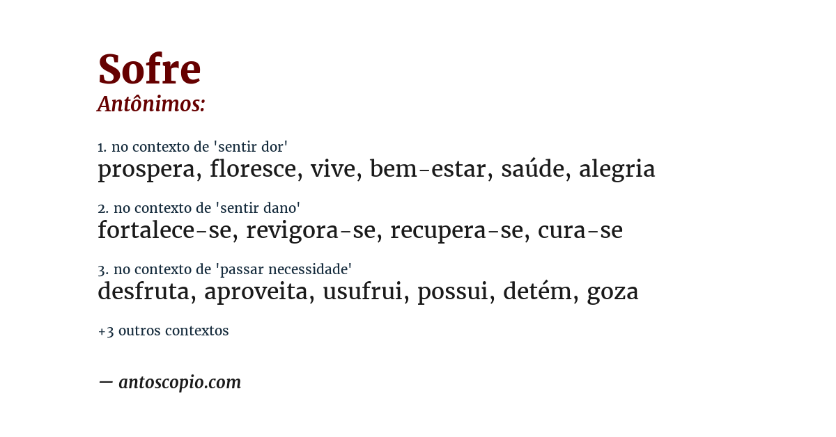 Antônimo de sofre