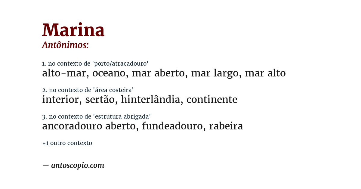 Antônimo de marina