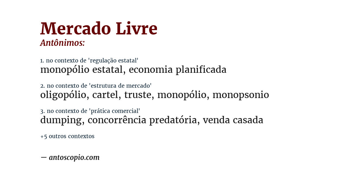 Antônimo de mercado livre