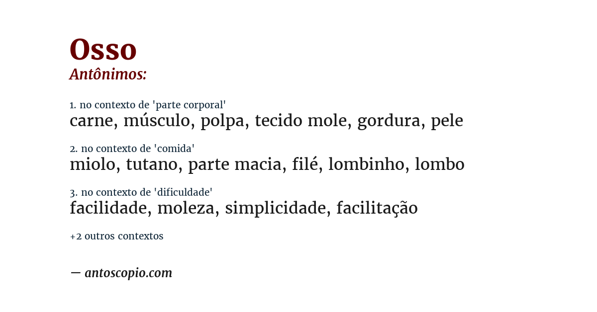 Antônimo de osso