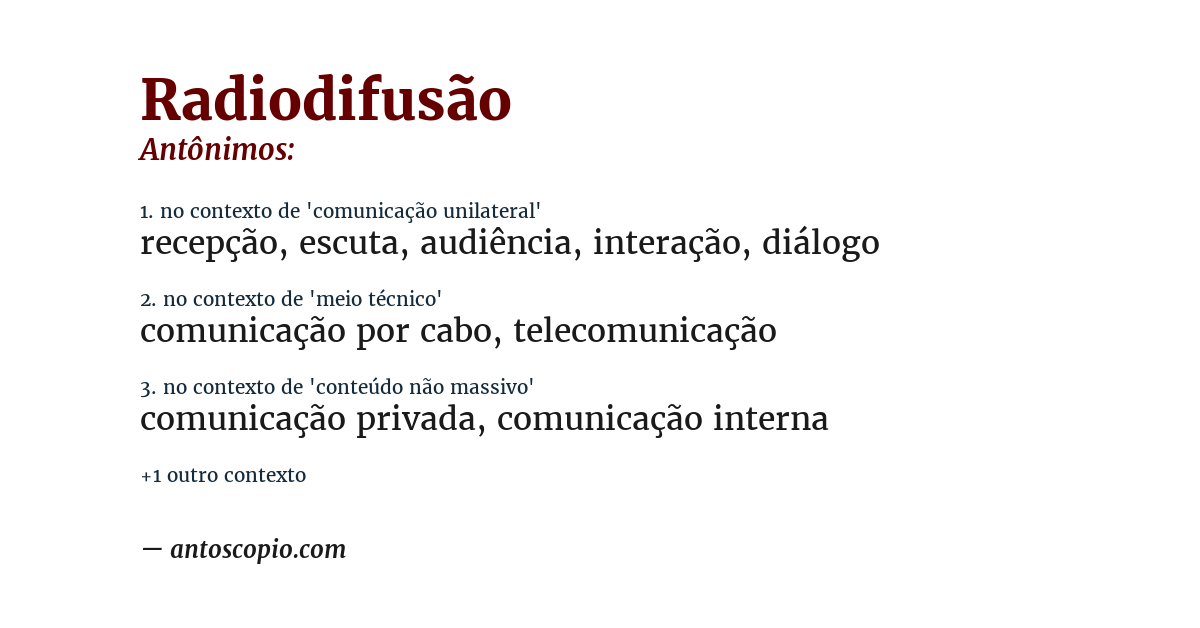 Antônimo de radiodifusão