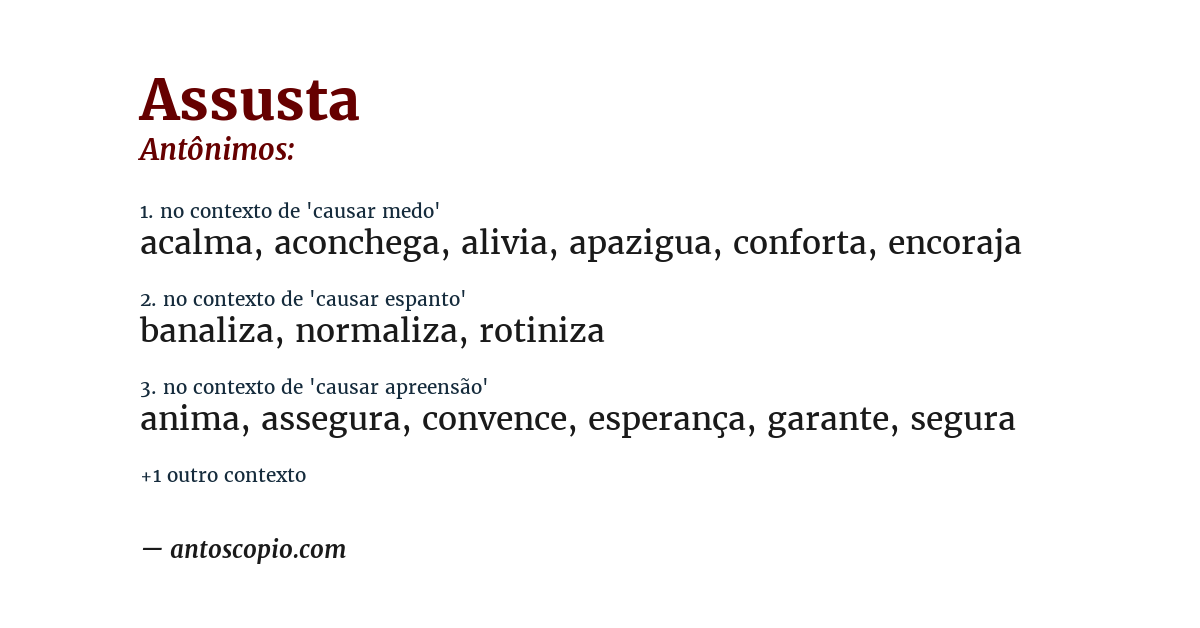 Antônimo de assusta