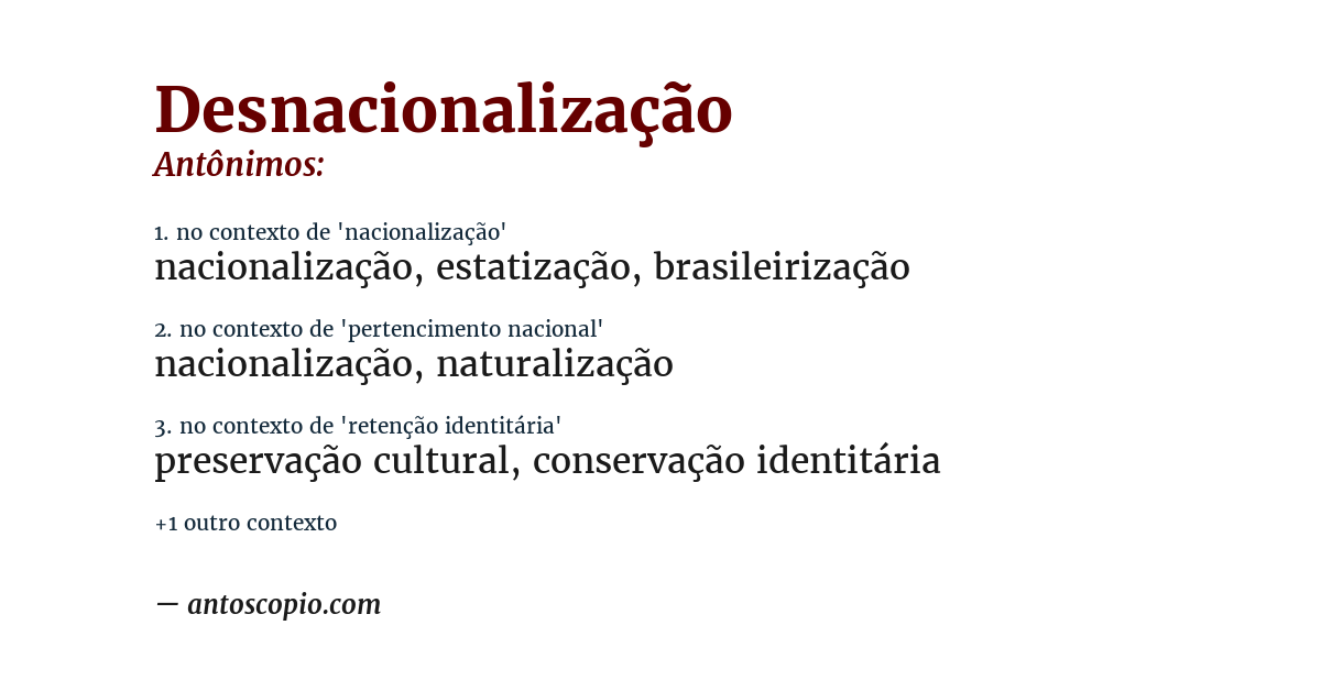 Antônimo de desnacionalização