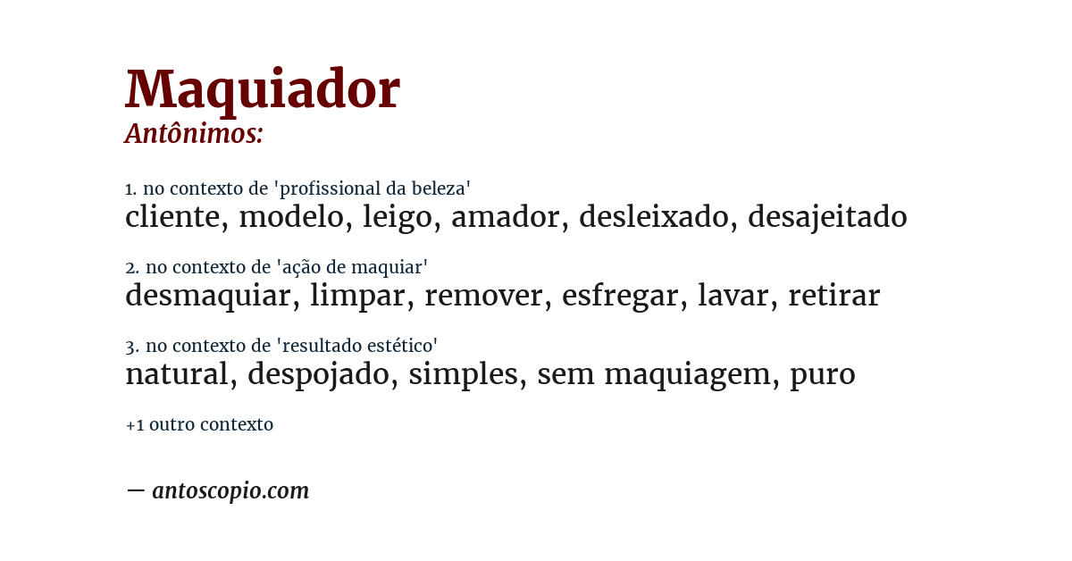 Antônimo de maquiador
