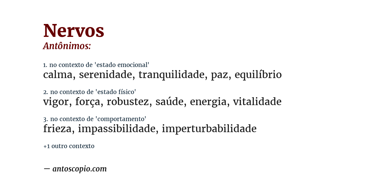 Antônimo de nervos