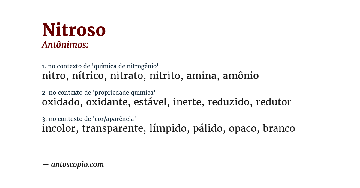 Antônimo de nitroso