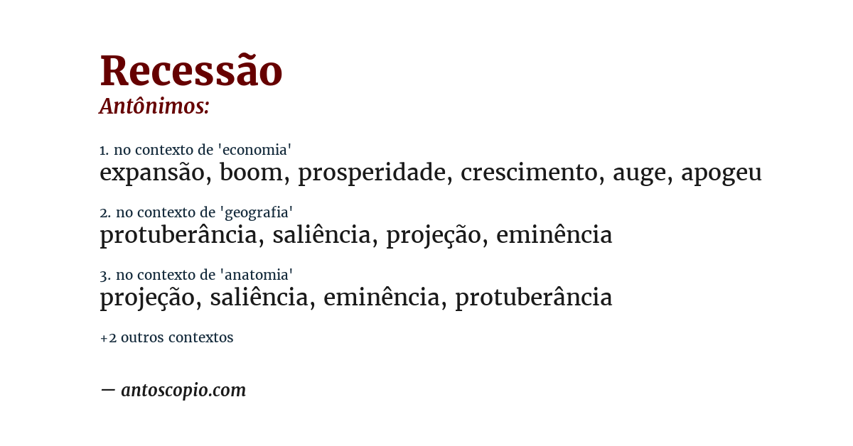 Antônimo de recessão