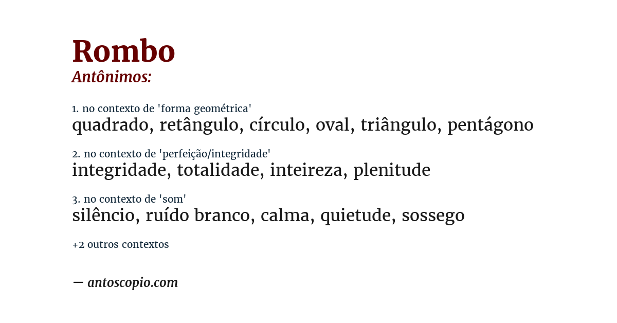 Antônimo de rombo