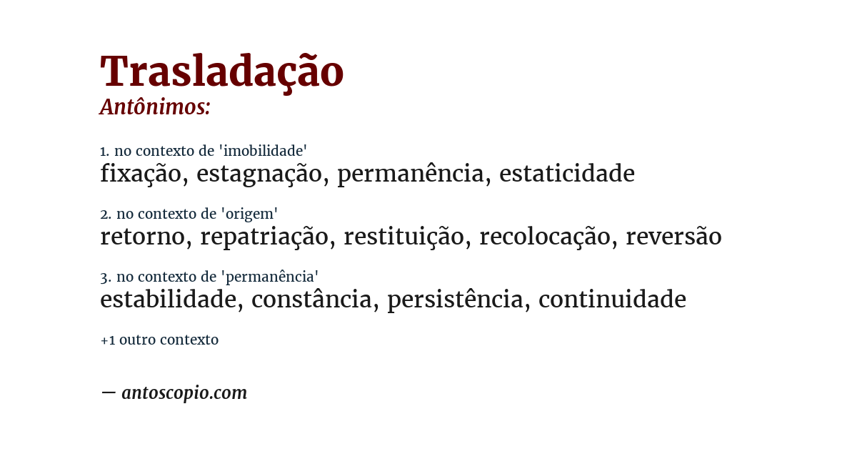 Antônimo de trasladação