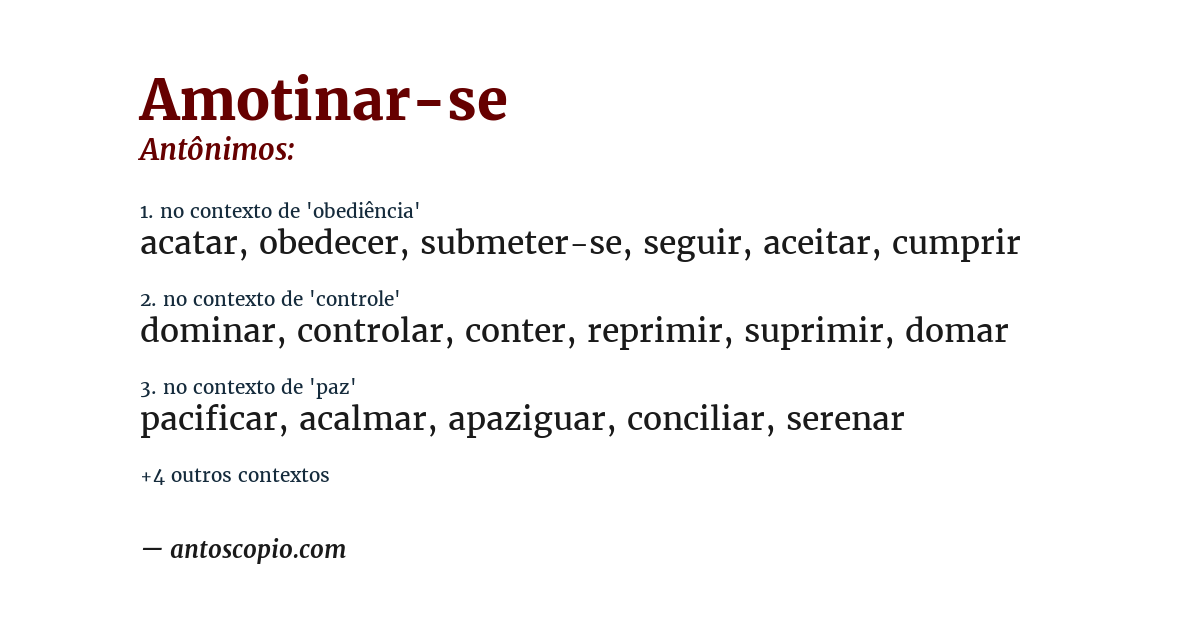 Antônimo de amotinar-se