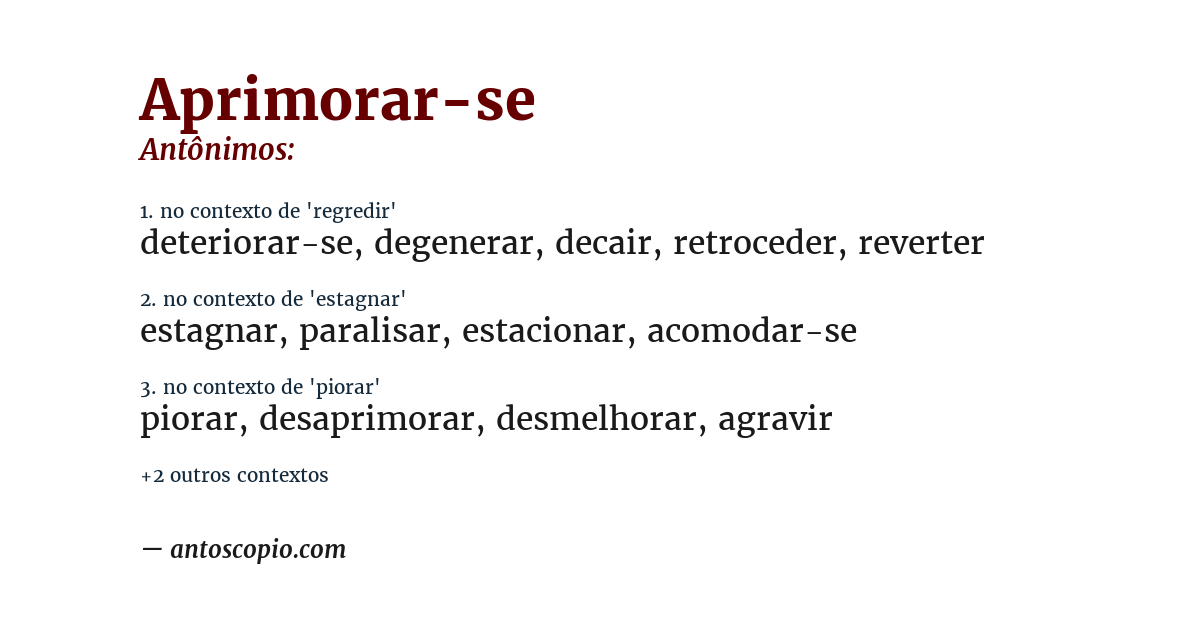 Antônimo de aprimorar-se
