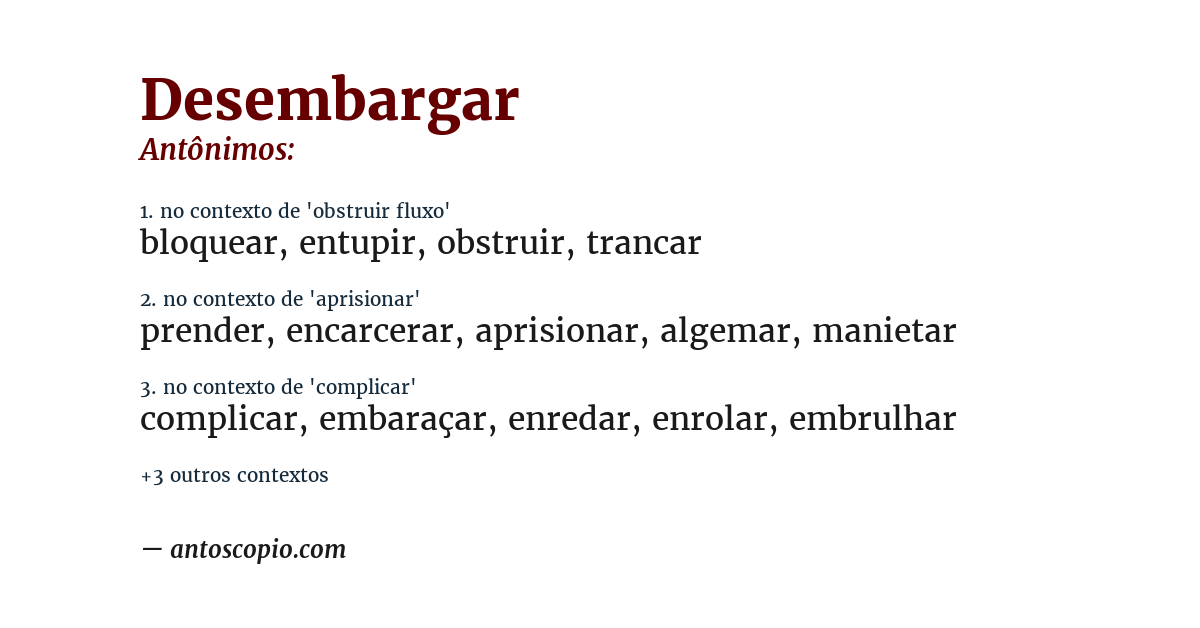 Antônimo de desembargar