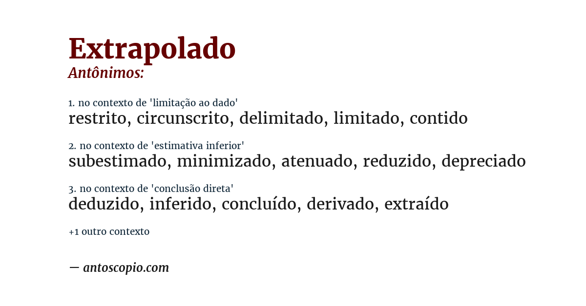Antônimo de extrapolado
