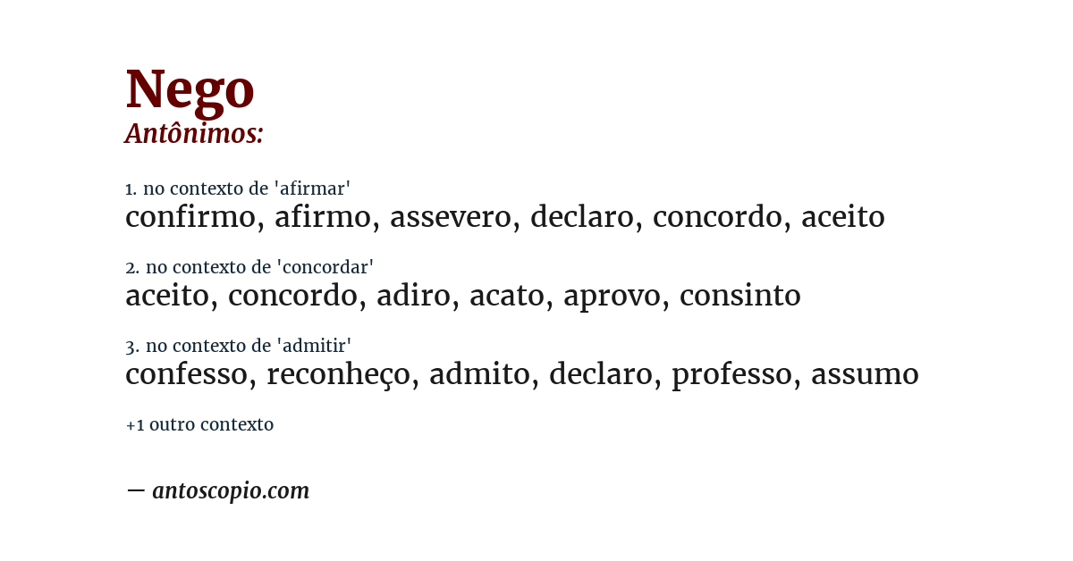Antônimo de nego